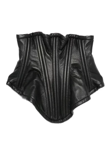 Top Mitiliane Couture din piele negru