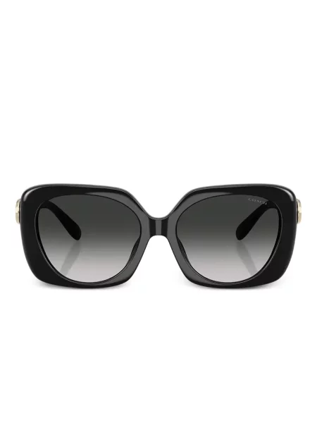 Ochelari de soare pătrați Coach cu autograf negru