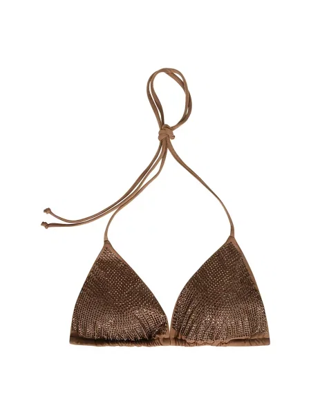 Bikini Mc2 Saint Barth z cekinami wiązany brązowy