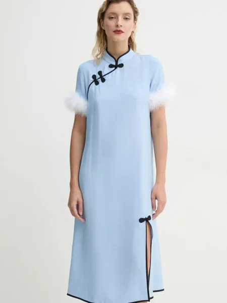 Рокля The Sleeper среднодълга със стандартна кройка синьо