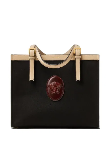 Geantă shopper Versace din canvas negru