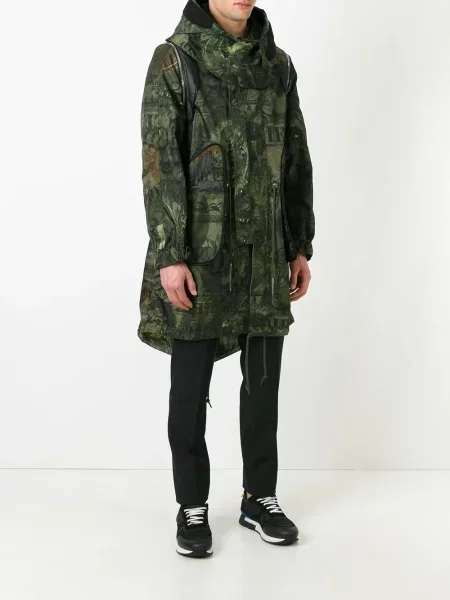 Geacă Givenchy cu glugă cu imagine verde