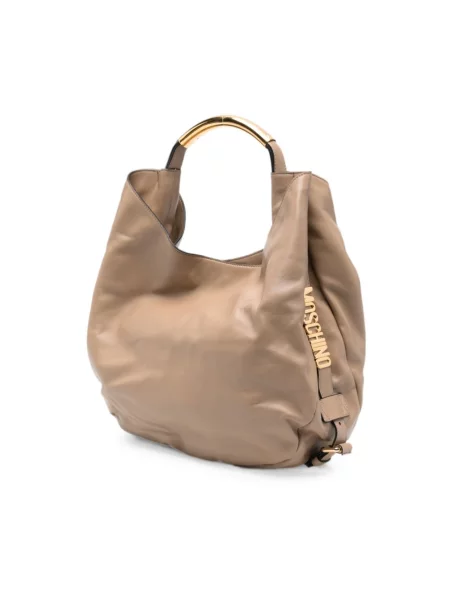 Torebka Moschino z logo beżowa