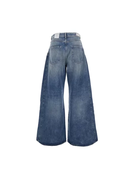 Szerokie jeansy Icon Denim z wysoką talią niebieskie