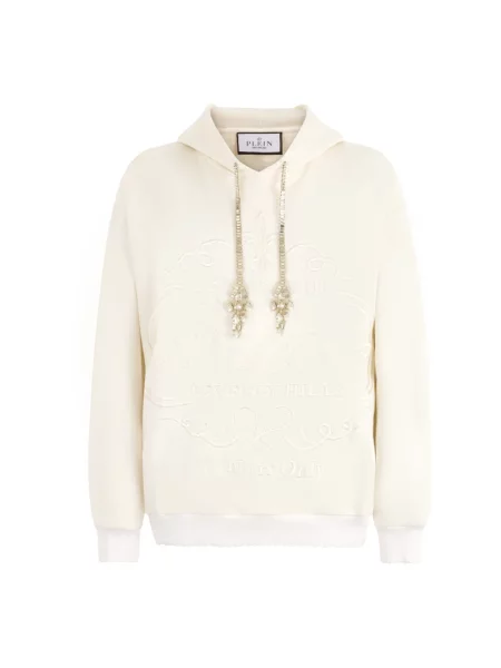 Bluza z kapturem Philipp Plein do tenisa beżowa