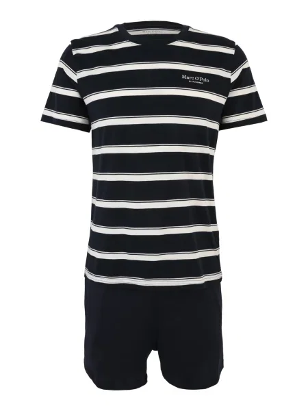Marc O'Polo Pijama scurtă bleumarin / murdar alb