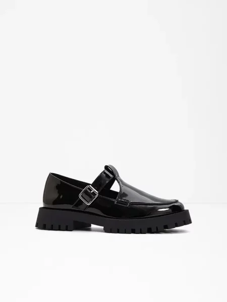 Loafersy chunky z wycięciami czarne