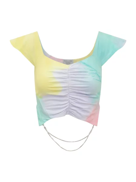 Tie dye koszulka Collina Strada z dekoltem w serek z cyrkoniami
