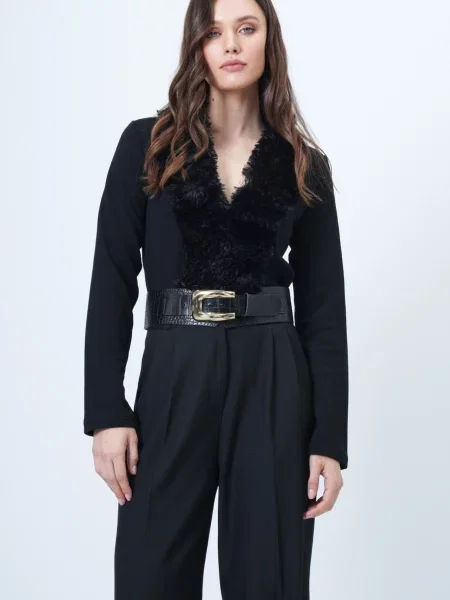 Trend Alaçatı Stili Bluză negru