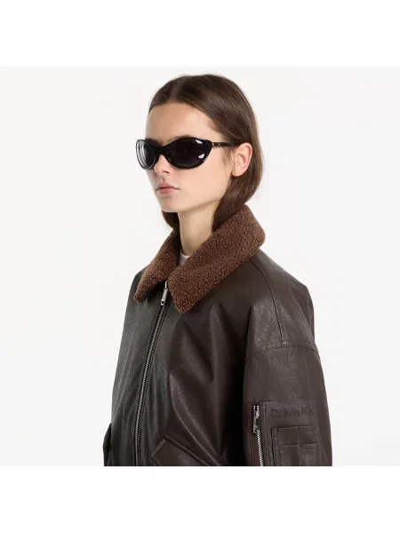 Jacket Calvin Klein Jeans Faux Leather Padded Dark Coffee XS