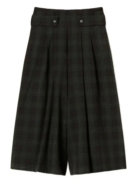 Pantaloni Twinset în carouri verde