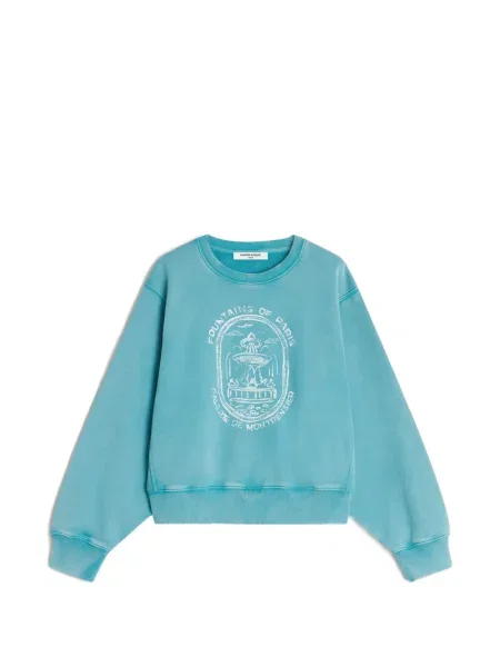 Hanorac Maison Kitsune cu imagine albastru
