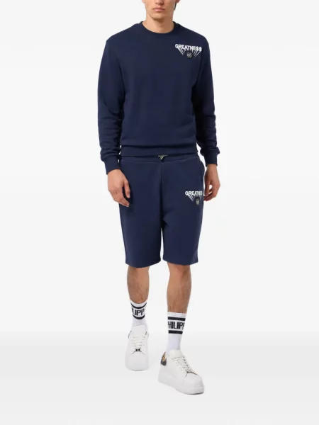 Pantaloni scurți Philipp Plein din fleece albastru