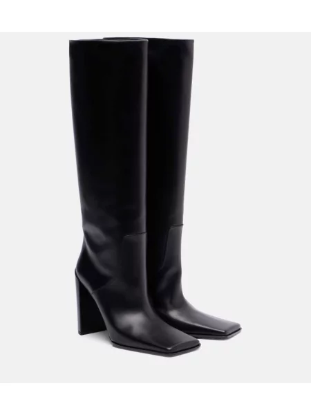 Cizme Alaïa din piele negru