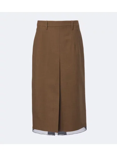 Midi sukňa Prada hnedá