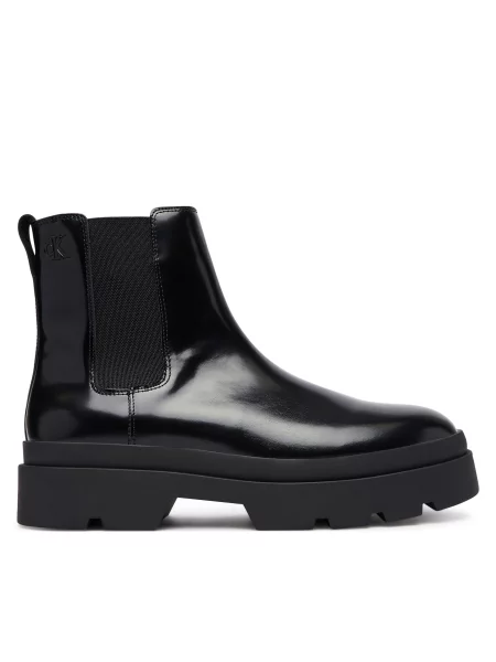 Členková obuv s elastickým prvkom Calvin Klein Lugged Chelsea Boot Matt Lth čierna