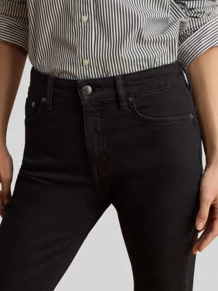 Jeansy o kroju skinny fit z mieszanki bawełny Lauren Ralph Lauren czarne