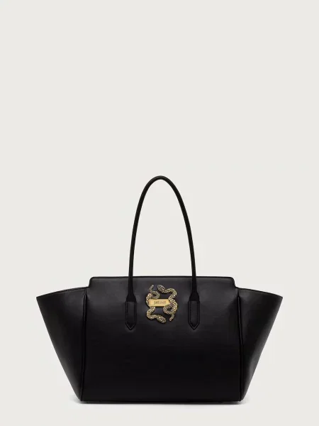 Just Cavalli geantă shopper pentru femei cu imitație de piele negru
