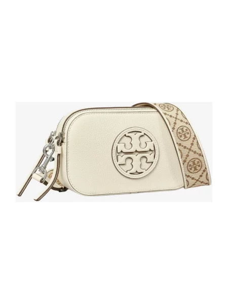 Torebka crossbody Tory Burch skórzana biznesowa beżowa