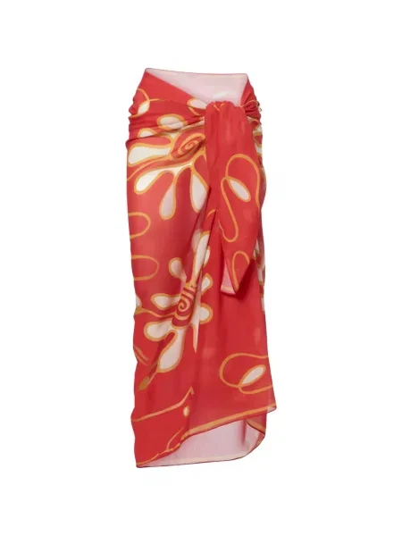 Fustă Cala De La Cruz cu model floral cu imagine roșu