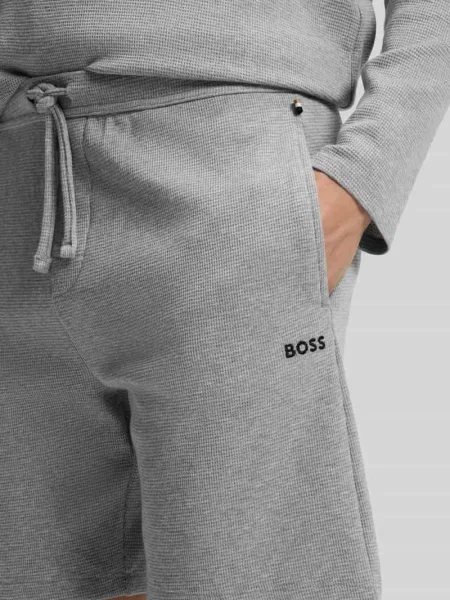 BOSS szorty lounge z bawełną Waffle Shorts szare