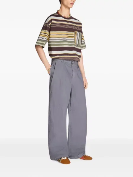 Cu centură pantaloni Dries Van Noten gri