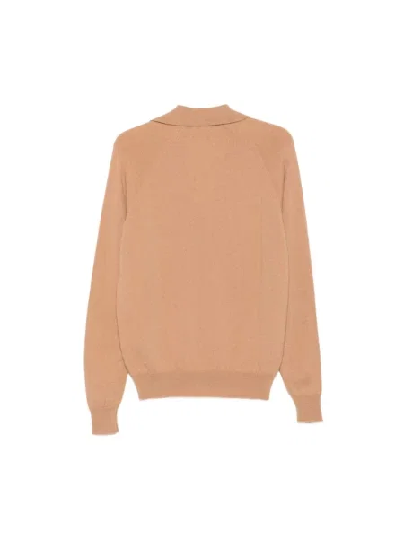 Sweter Lardini z dekoltem w serek brązowy