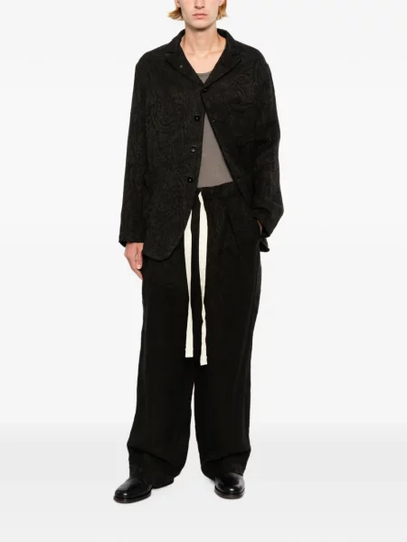 Pantaloni Klasica cu model paisley din jacard cu cordon negru