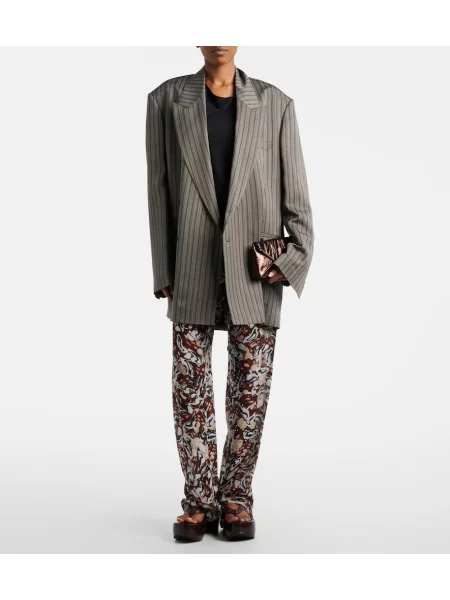 Pantaloni Dries Van Noten cu imagine maro