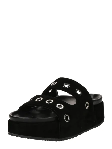 Saboți Inuikii din piele de căprioară cu tepi negru