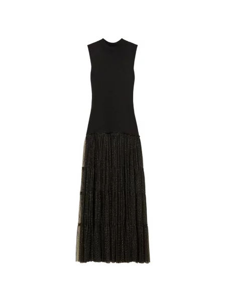 Lung rochie Twinset fără mâneci tricotate negru