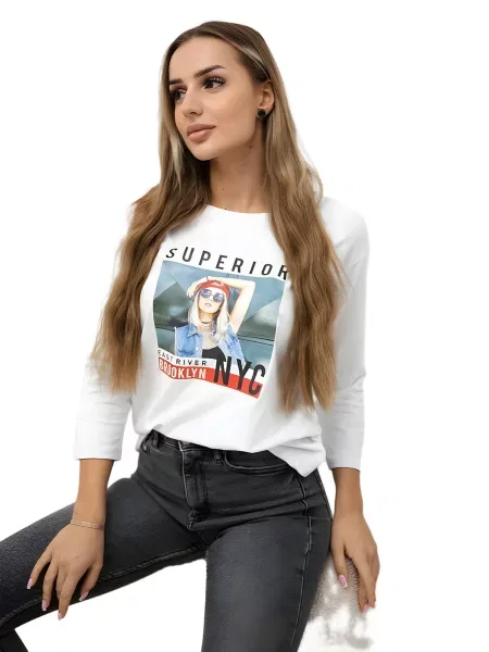 Halenka s potiskem Superior bílá