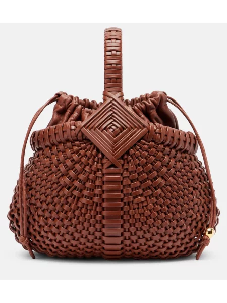 Mini geanta de piele Loewe din piele mini maro