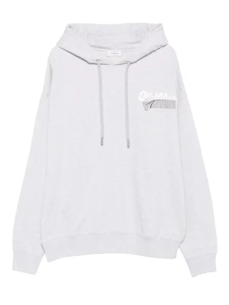 Hanorac cu glugă Off-white cu glugă cu imagine alb
