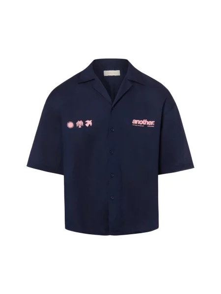 Another Cotton Lab casualowa koszula lniana Rave Linen Bowling Mężczyźni Comfort Fit len S niebieski
