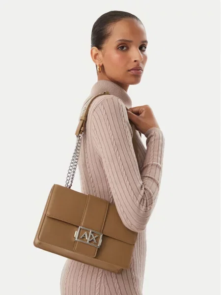Torbica Armani Exchange Svijetlo smeđa