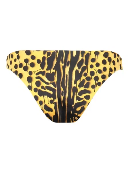 Bikini Dsquared2 cu imagine cu imprimeu animal print galben