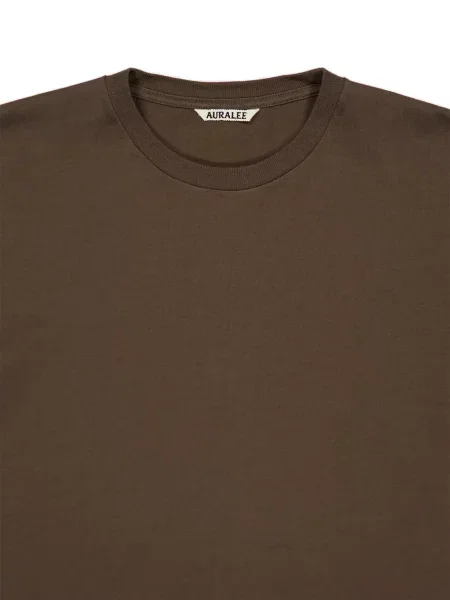 Scurt tricou Auralee cu decolteu rotund maro