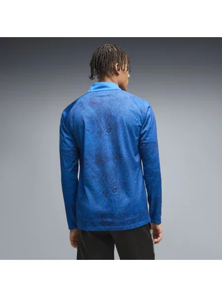 PUMA bluza rozgrzewkowa Olympique de Marseille z zamkiem Akcesoria S niebieski
