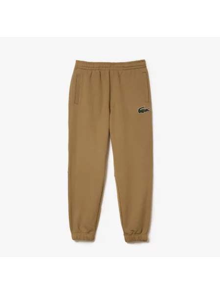 Lacoste Spodnie Dresowe Unisex Z Bawełny Organicznej Z Polaru brązowe