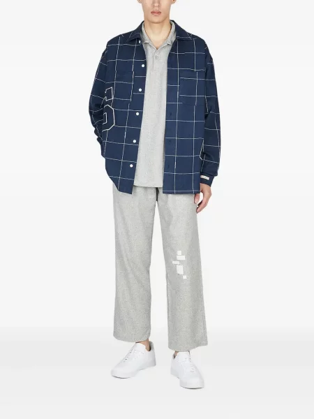 Pantaloni Saintwoods cu imagine plisate gri