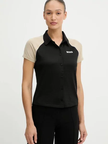 BOSS koszula regular z kołnierzykiem klasycznym czarny