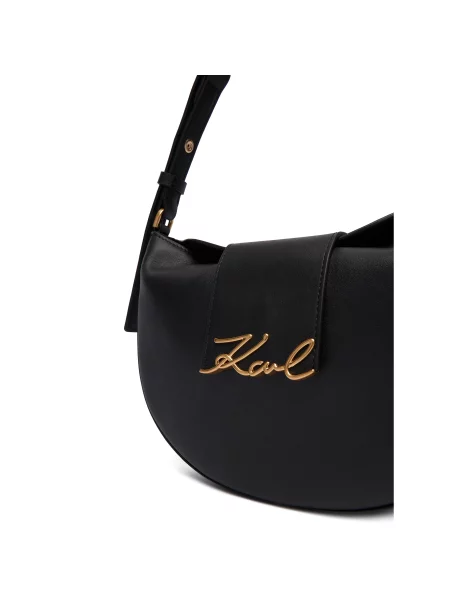 Kožna torba Karl Lagerfeld K/SIGNATURE crna