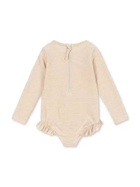 Konges Sløjd Jednodílné dětské plavky JADE LS SWIMSUIT béžové