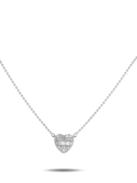 Colier Lb Exclusive cu motiv cu inimi alb