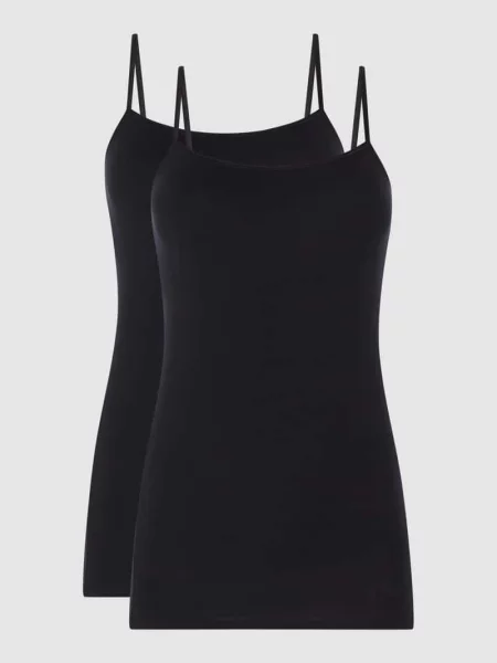 Podkoszulka z dodatkiem streczu w zestawie 2 szt. Schiesser czarna