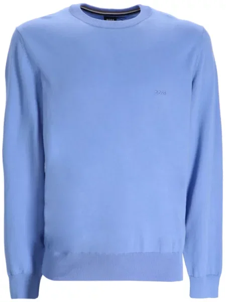 Pulover Boss cu broderie albastru