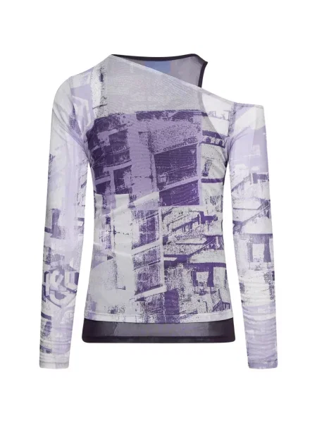 Top Karl Lagerfeld Jeans cu imagine plasă violet