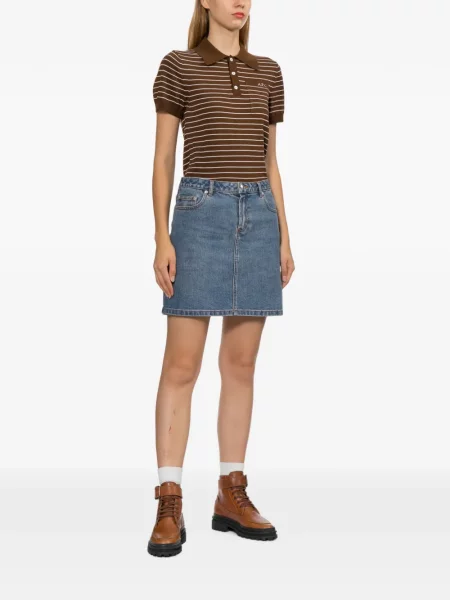 Ριγέ μικρός polo A.p.c. καφέ