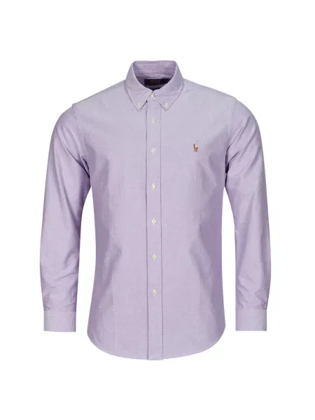 Košulja Polo Ralph Lauren s vezom keper ljubičasta